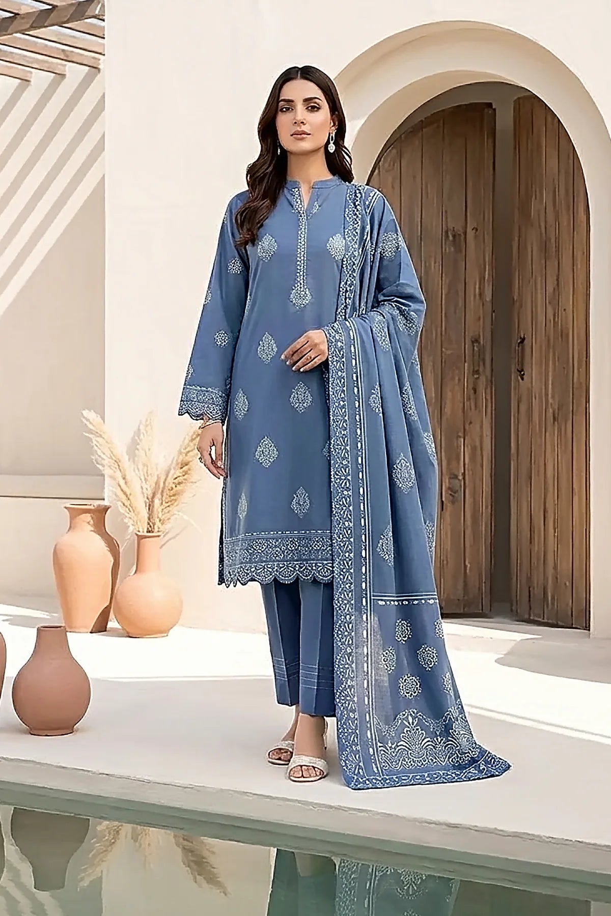 Printed Pashmina Suit 3pc