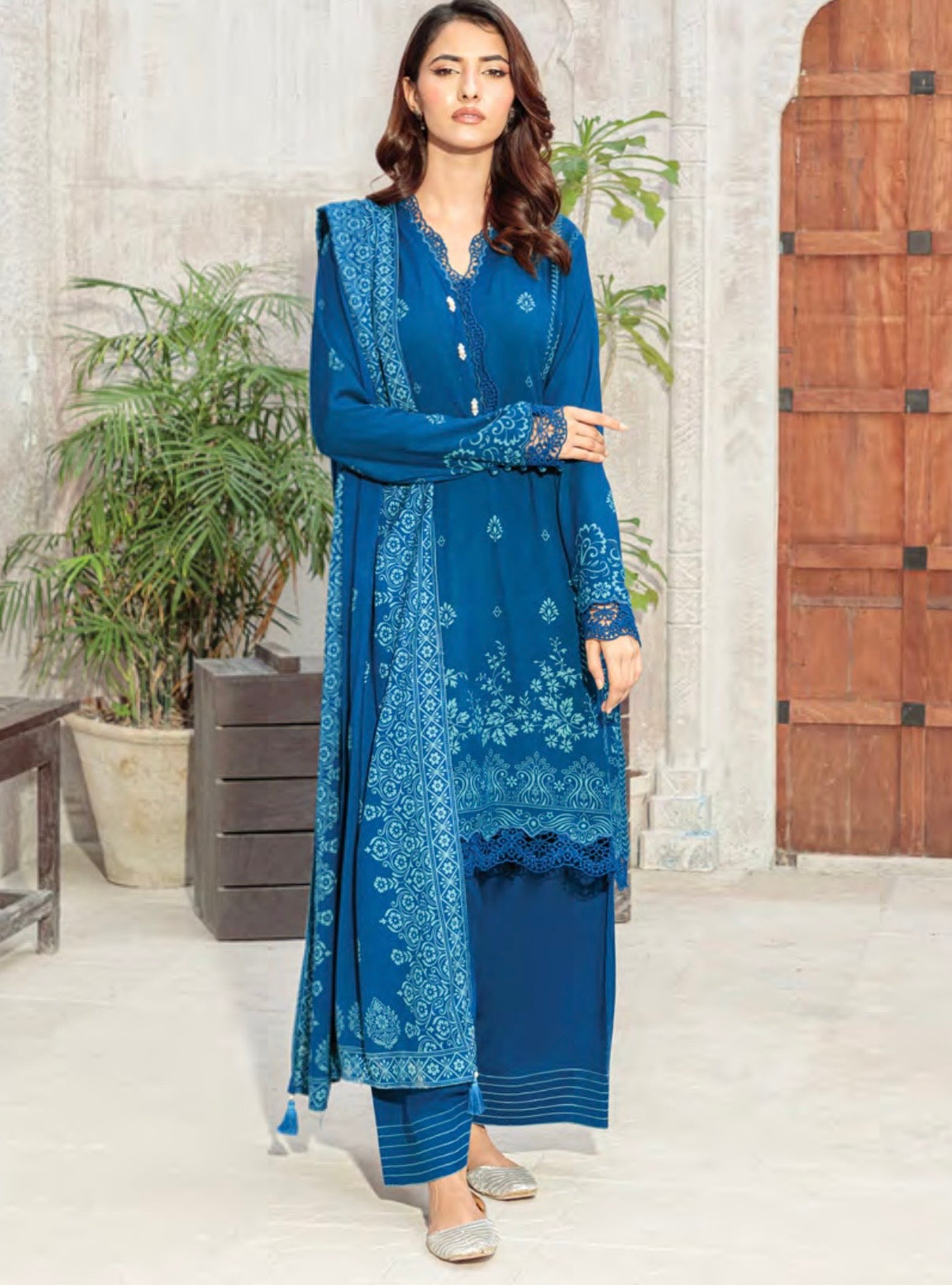 Printed Pashmina Suit 3pc