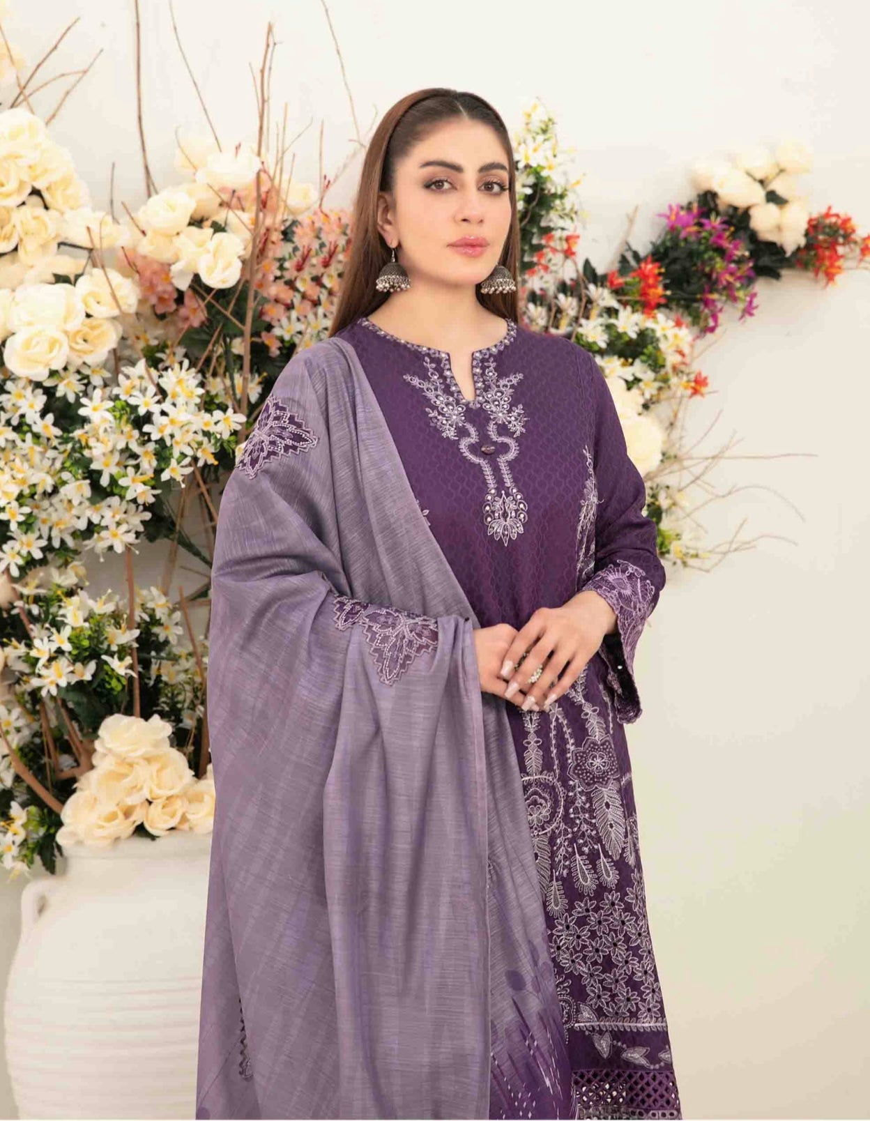 Luxury Embroidered Staple Suit 3pc