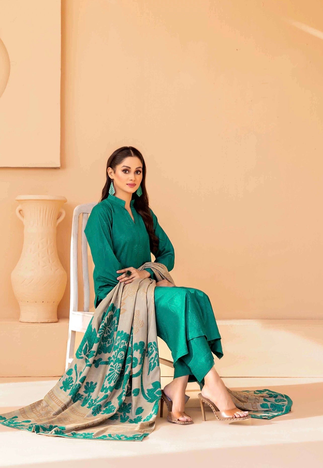 Peach Leather Suit 3pc