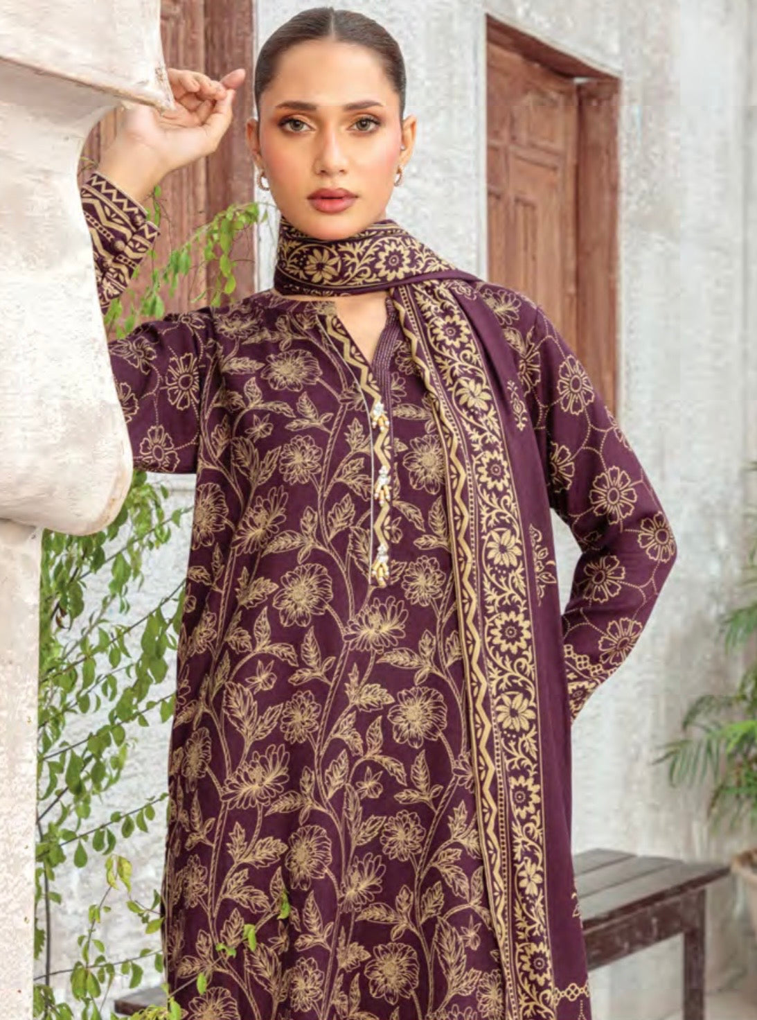 Printed Pashmina Suit 3pc