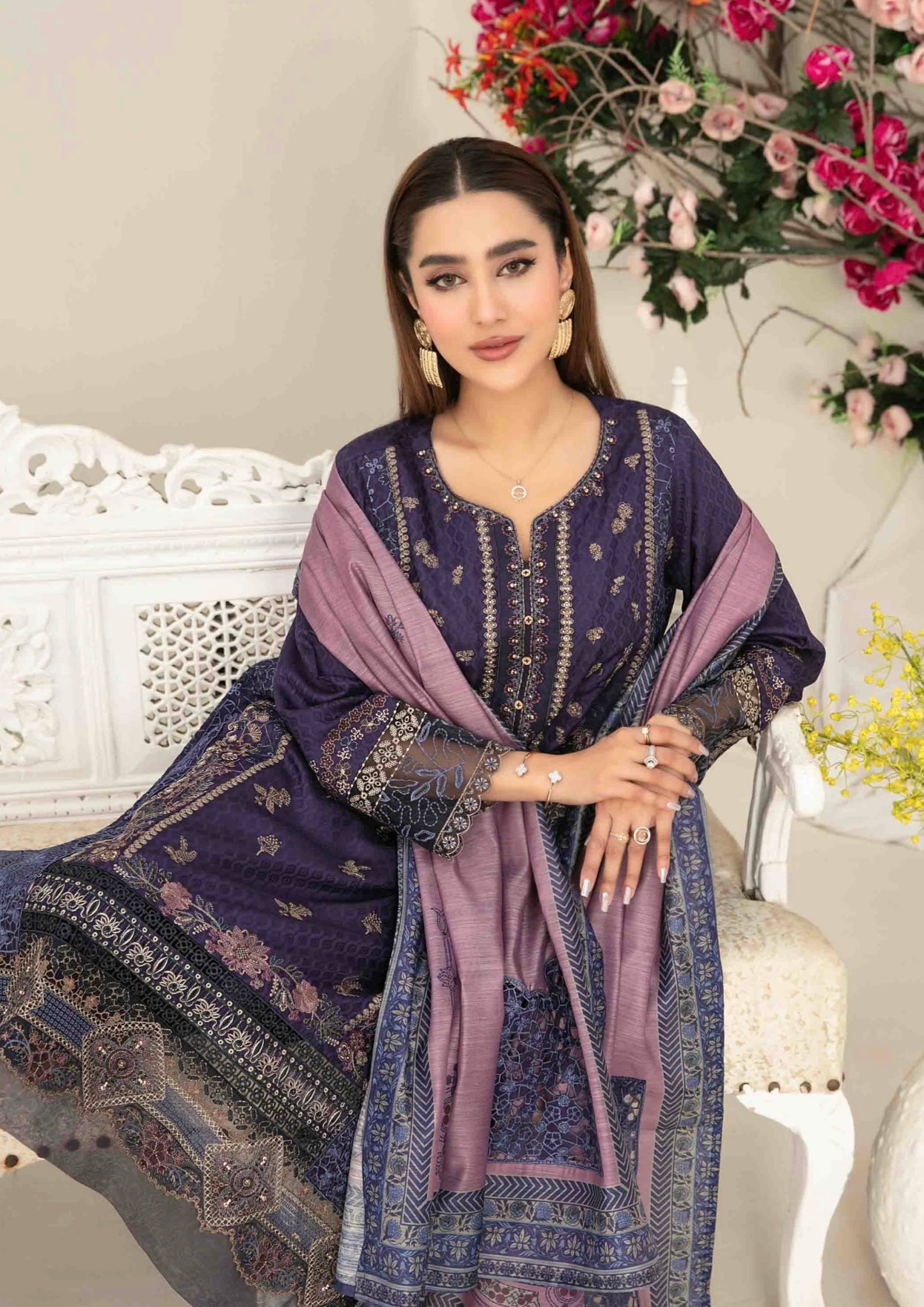 Luxury Embroidered Staple Suit 3pc