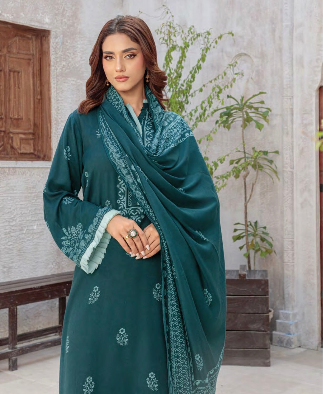 Printed Pashmina Suit 3pc