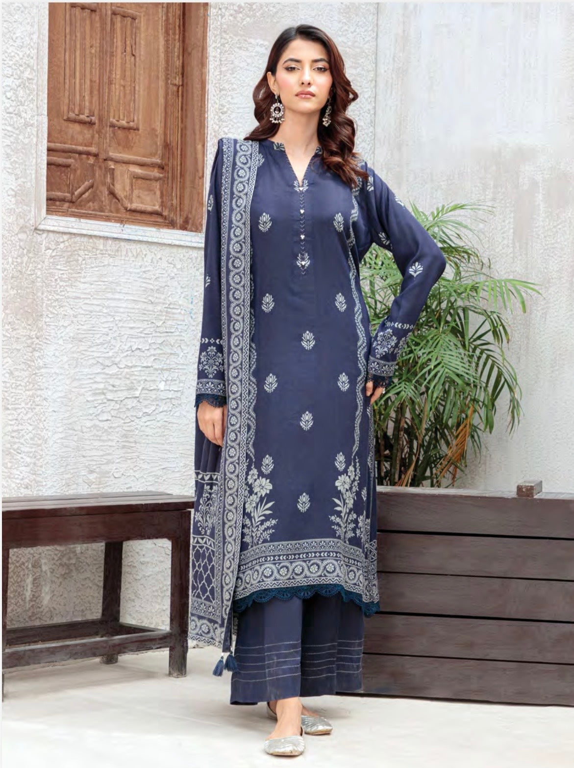 Printed Pashmina Suit 3pc