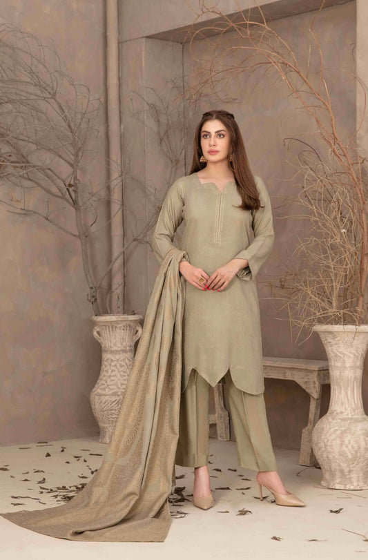 Katrai Peach Leather Suit 3pc