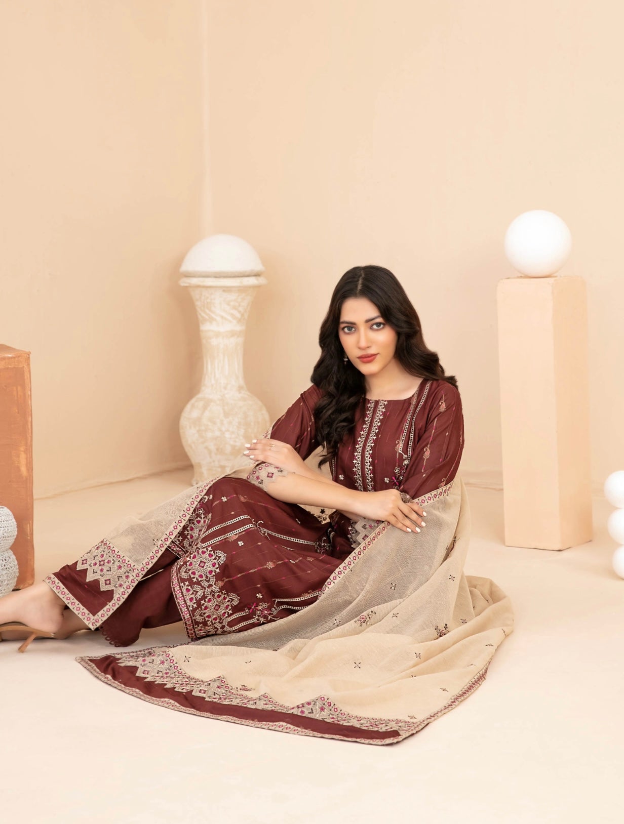 Festive Embroidered Staple Suit 3pc