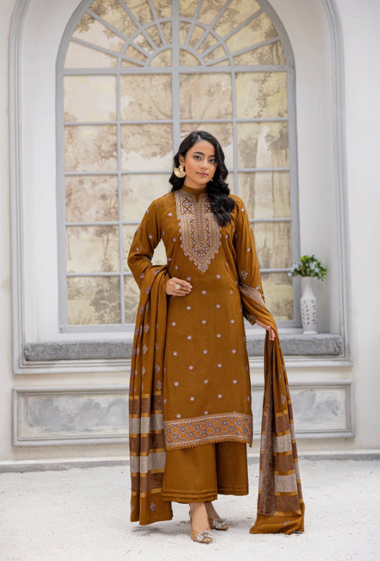 Luxury Peach Leather Suit 3pc