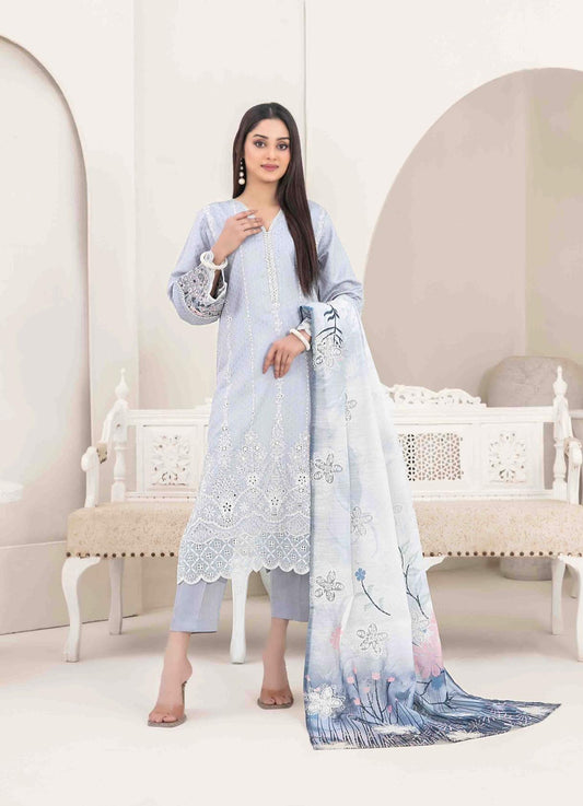 Luxury Embroidered Viscose Suit 3pc