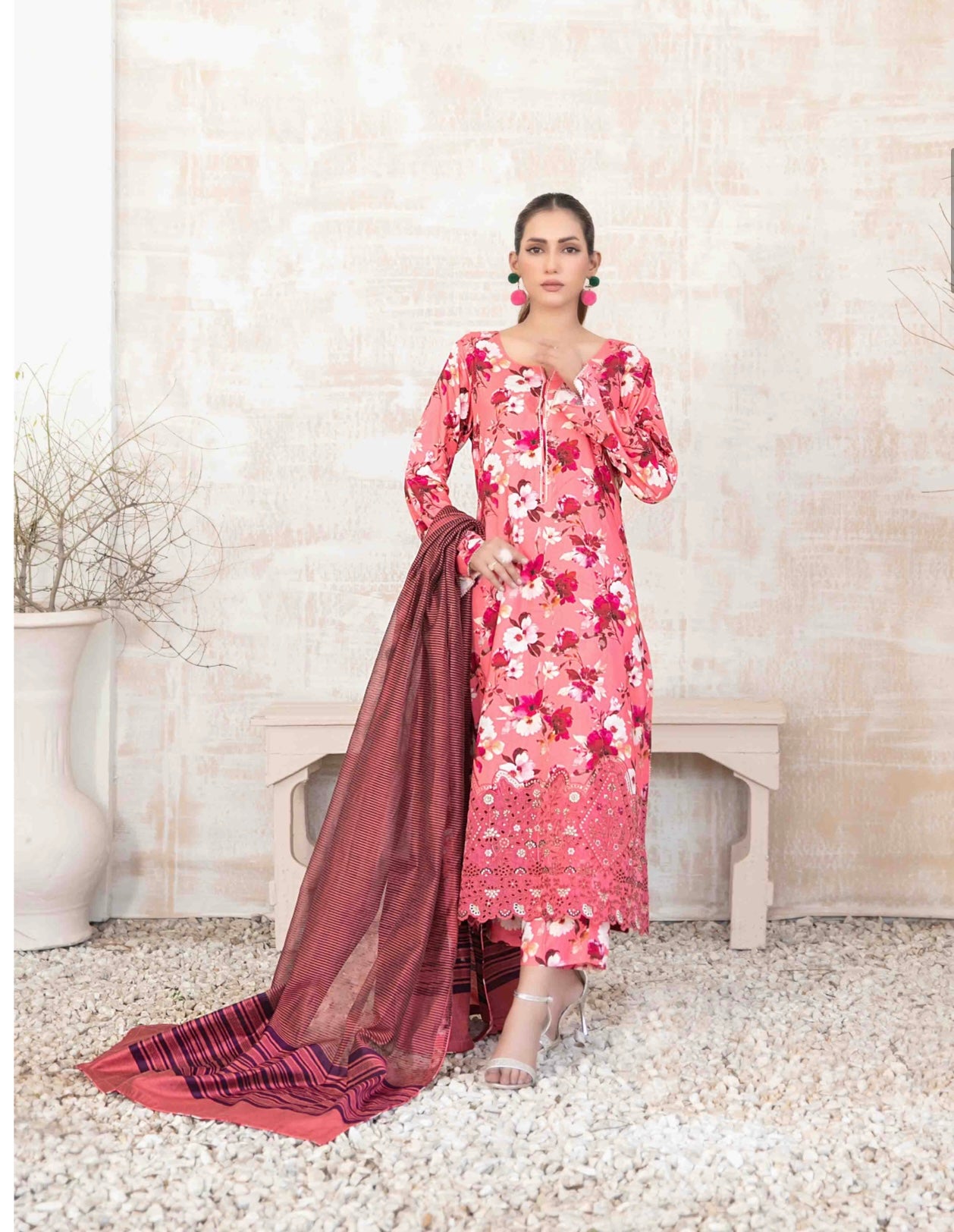 Festive Chikan-Kari Staple Suit