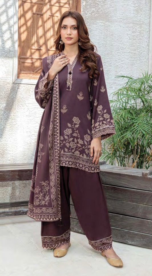 Printed Pashmina Suit 3pc
