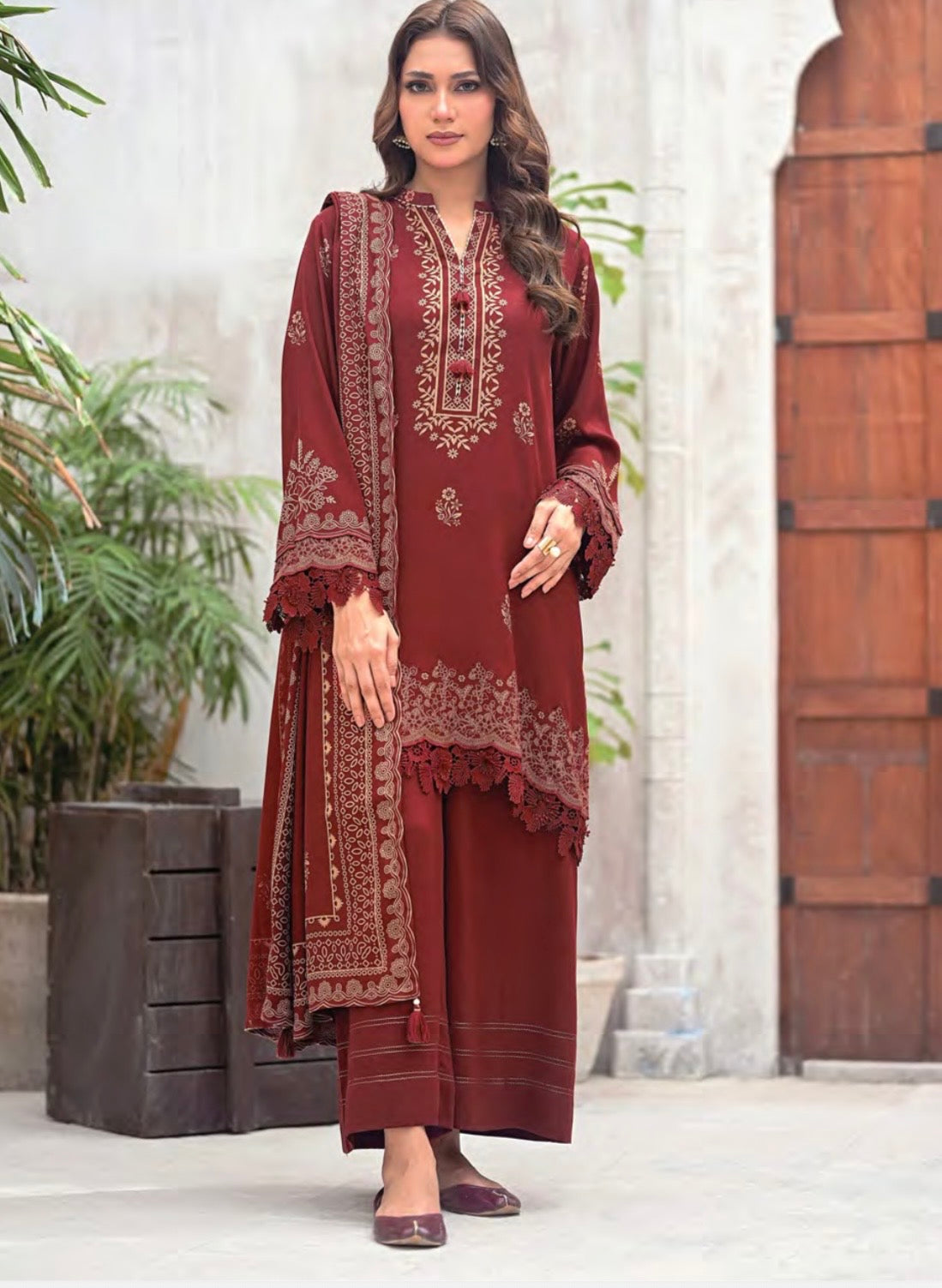 Printed Pashmina Suit 3pc