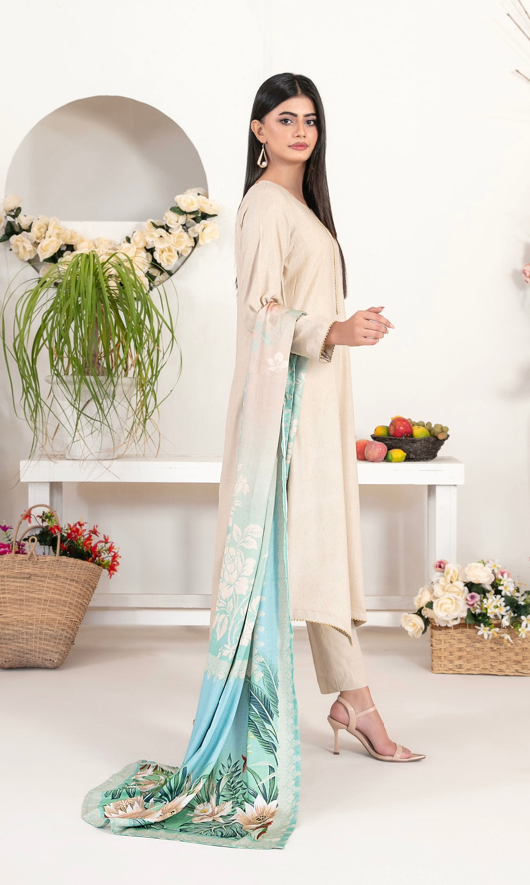 Peach Leather Suit 3pc