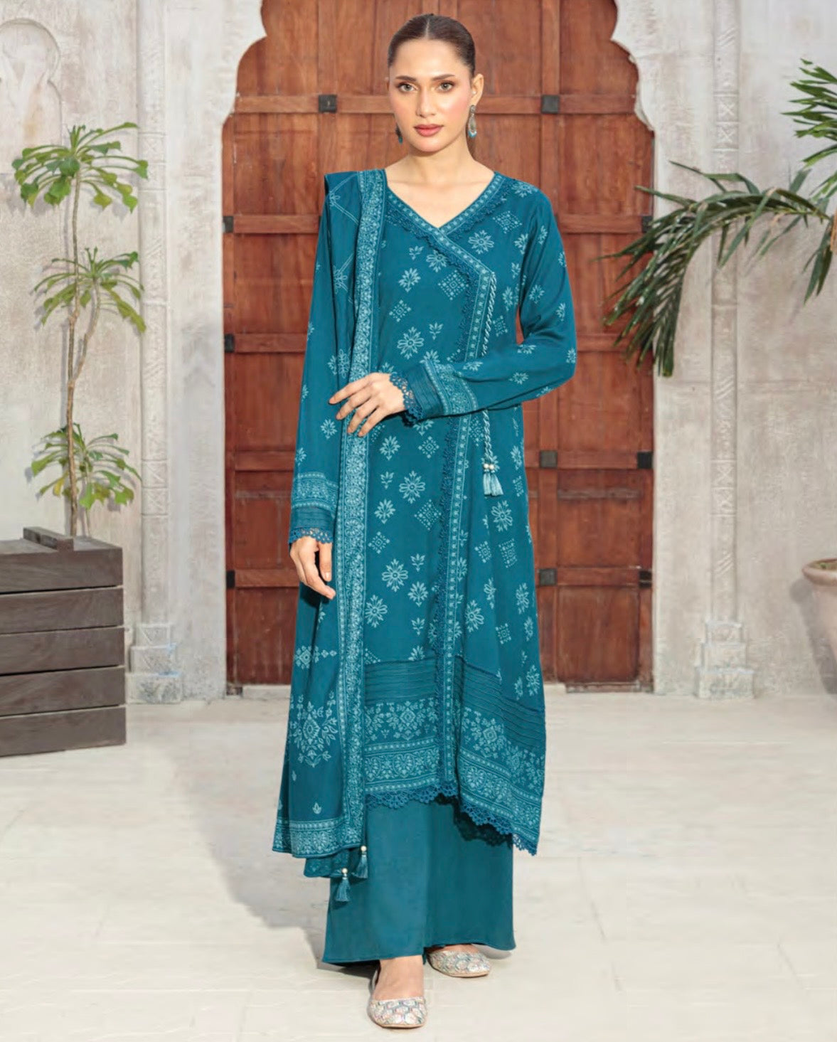 Printed Pashmina Suit 3pc