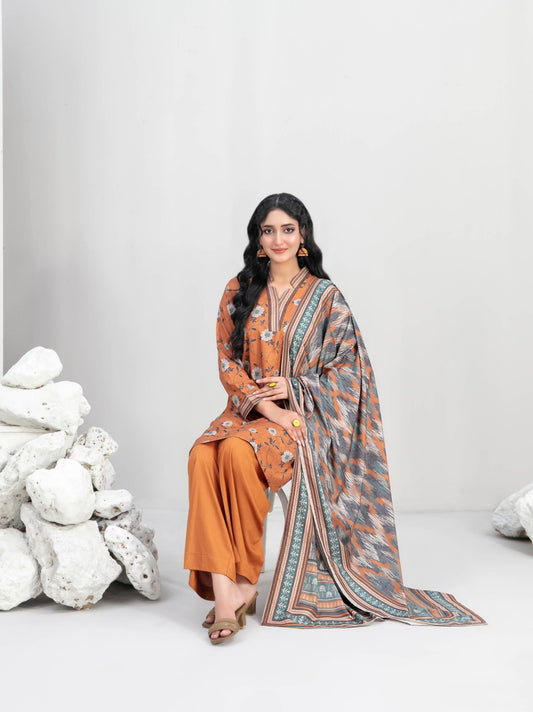 Printed Linen Suit 3pc