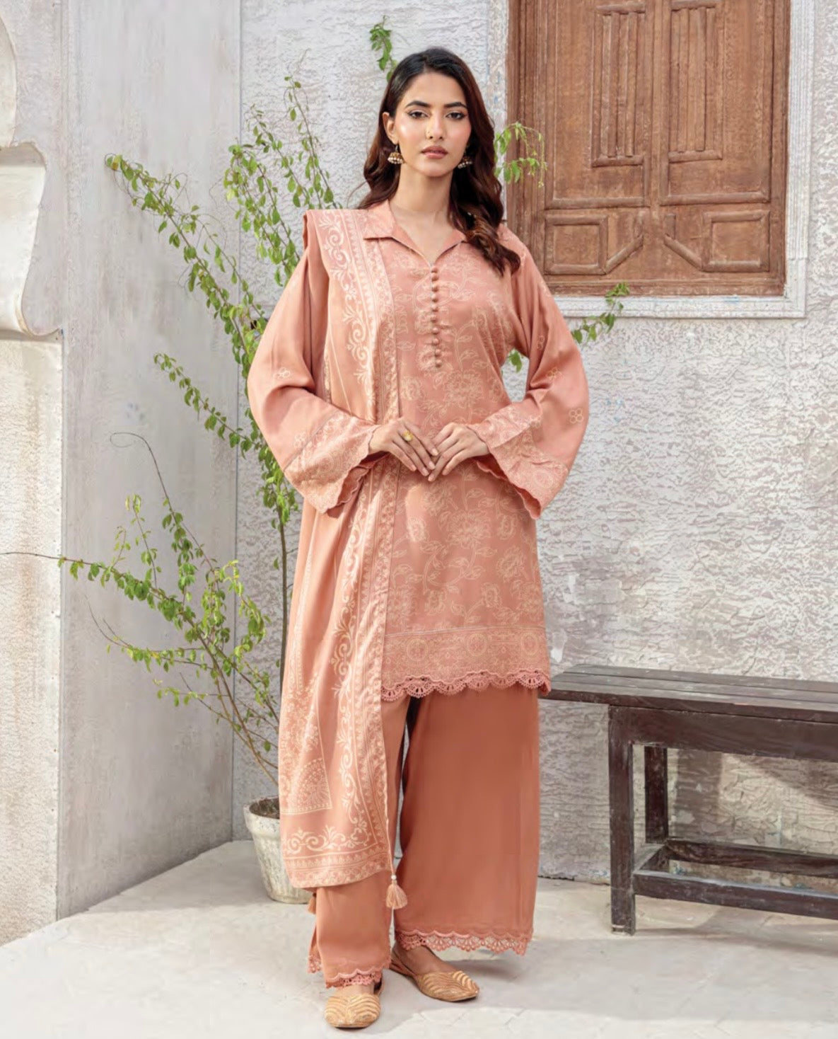 Printed Pashmina Suit 3pc