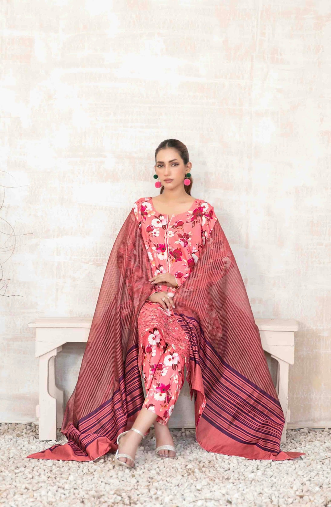Festive Chikan-Kari Staple Suit