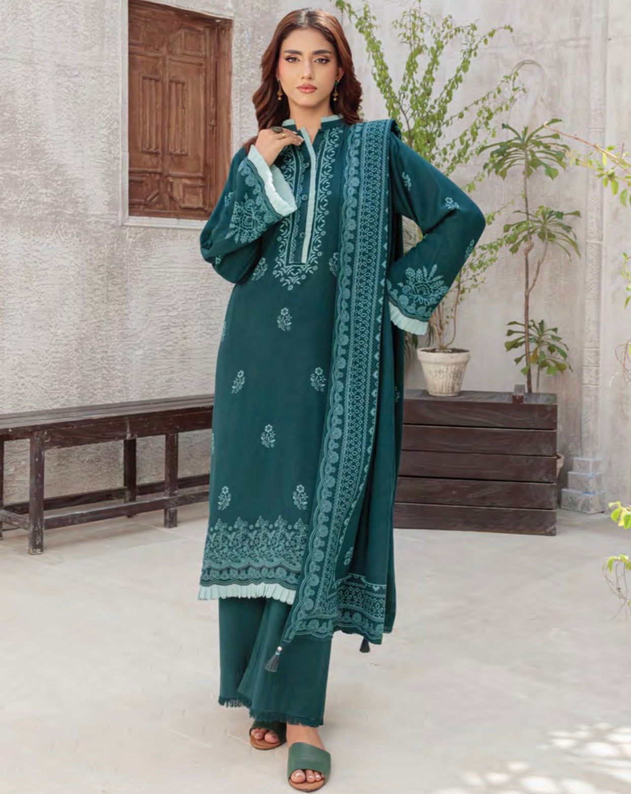 Printed Pashmina Suit 3pc