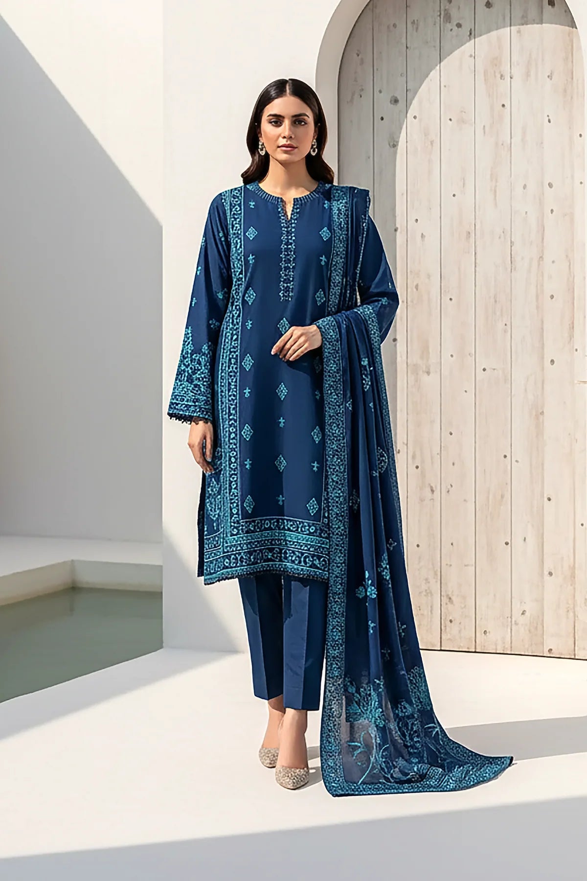 Printed Pashmina Suit 3pc