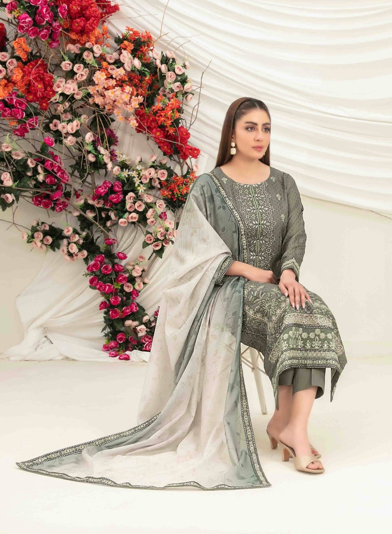 Luxury Embroidered Staple Suit 3pc