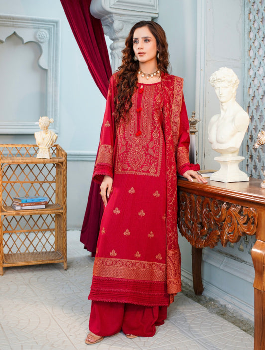 Bareeze Embroidered Slub Karandi Suit
