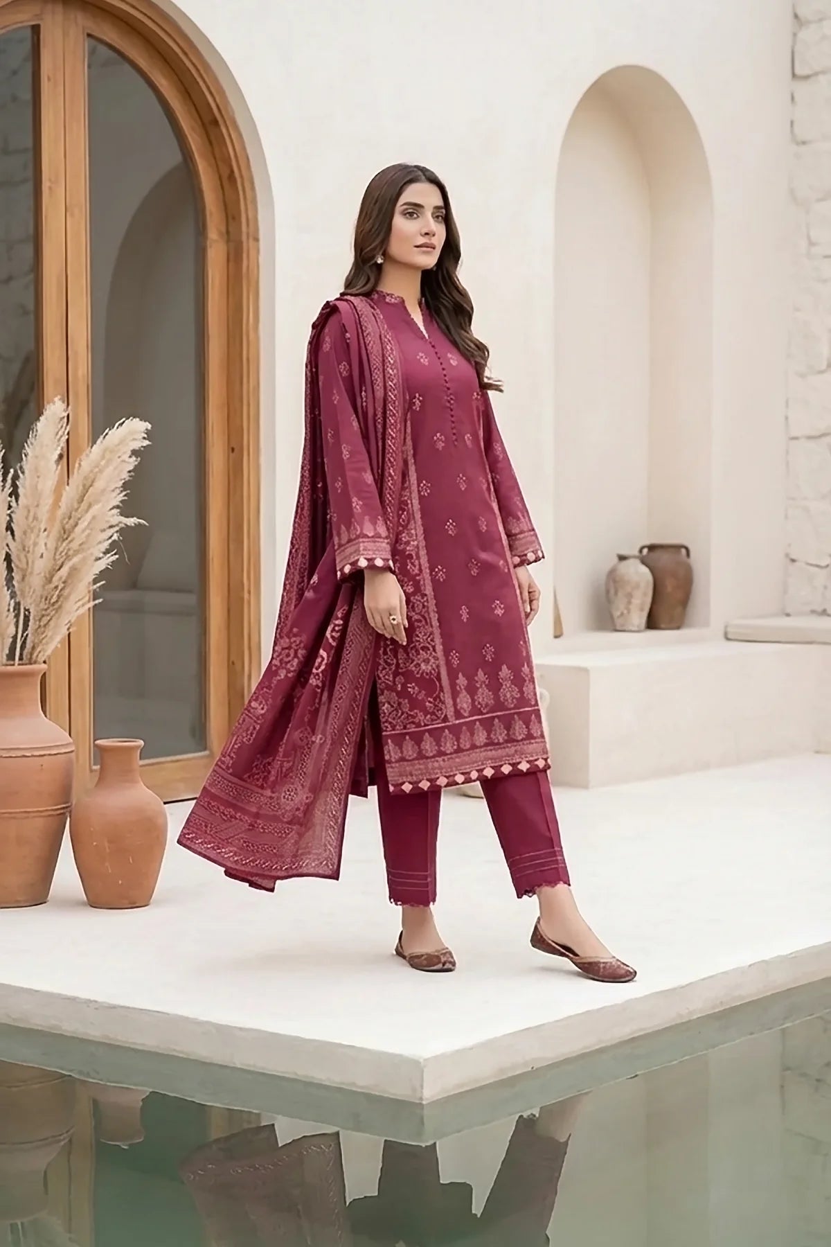 Printed Pashmina Suit 3pc