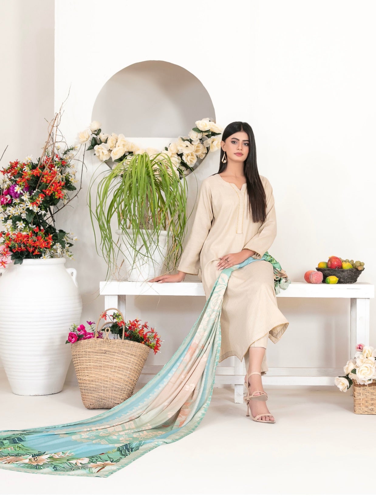 Peach Leather Suit 3pc