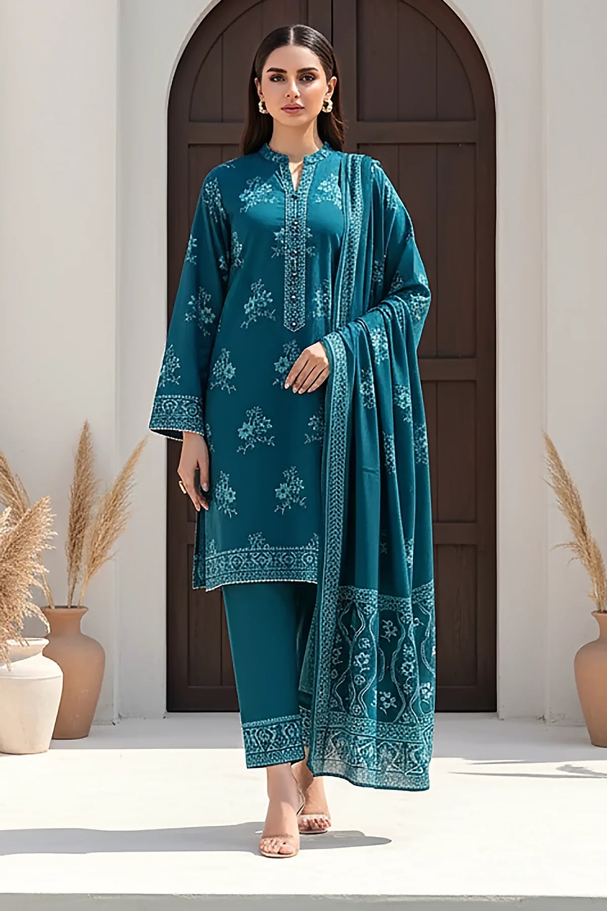 Printed Pashmina Suit 3pc