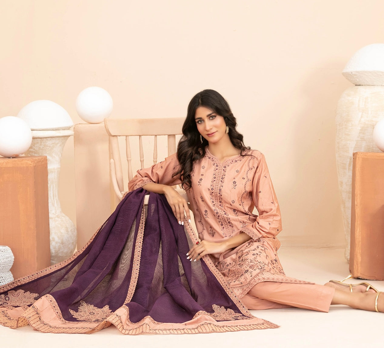 Festive Embroidered Staple Suit 3pc