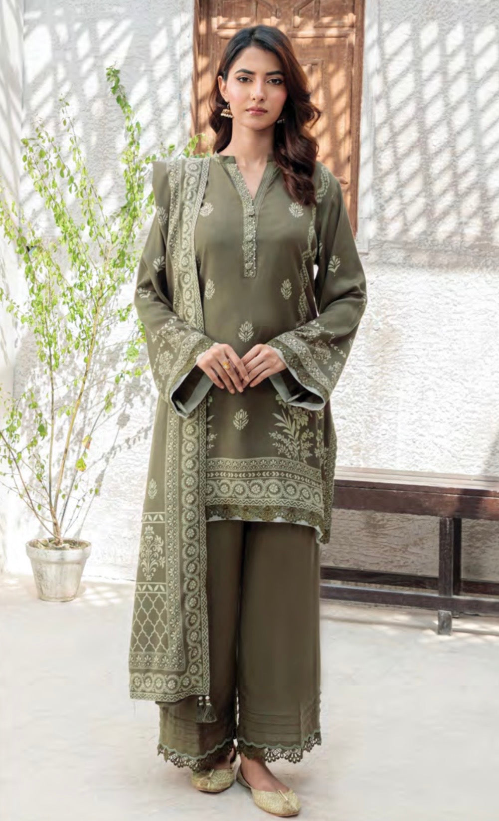 Printed Pashmina Suit 3pc