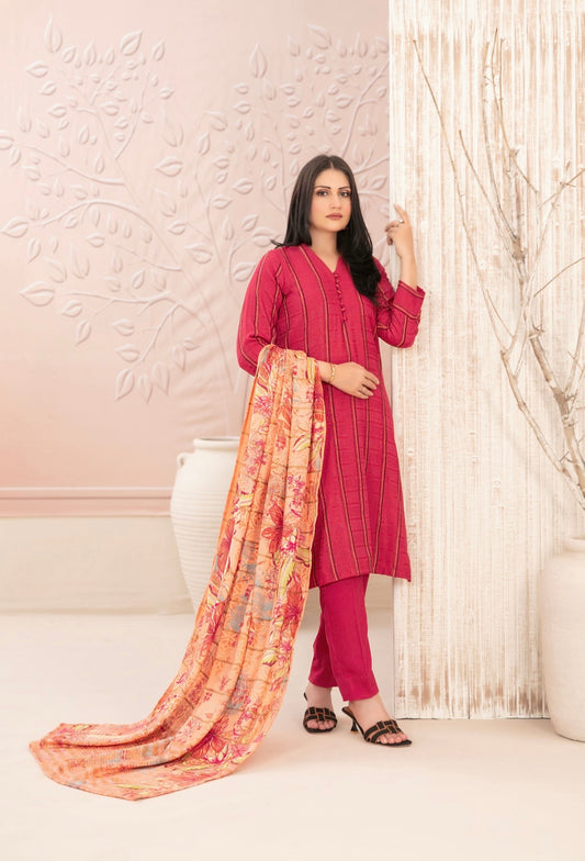 Tarkashi Peach Leather Suit 3pc