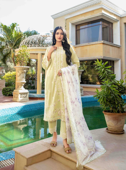 Semi-Stitched  Lawn 3pc