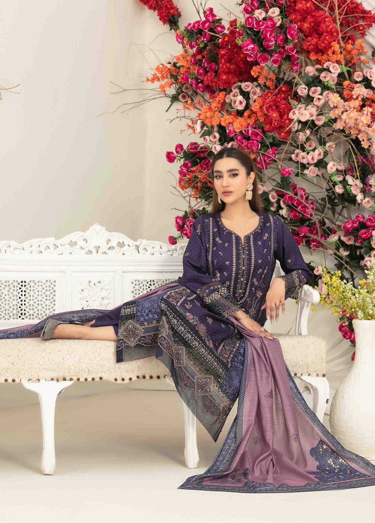 Luxury Embroidered Staple Suit 3pc