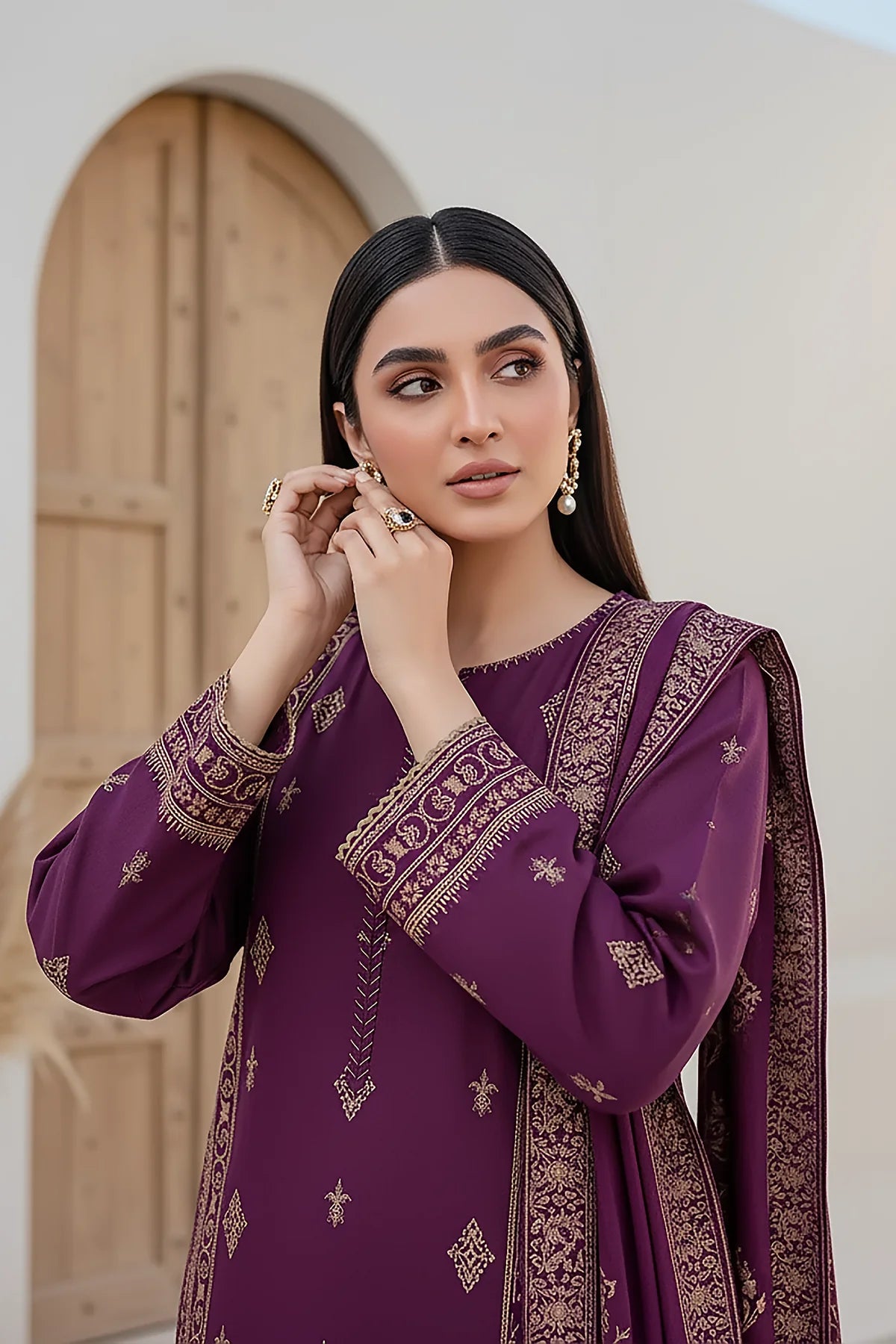 Printed Pashmina Suit 3pc