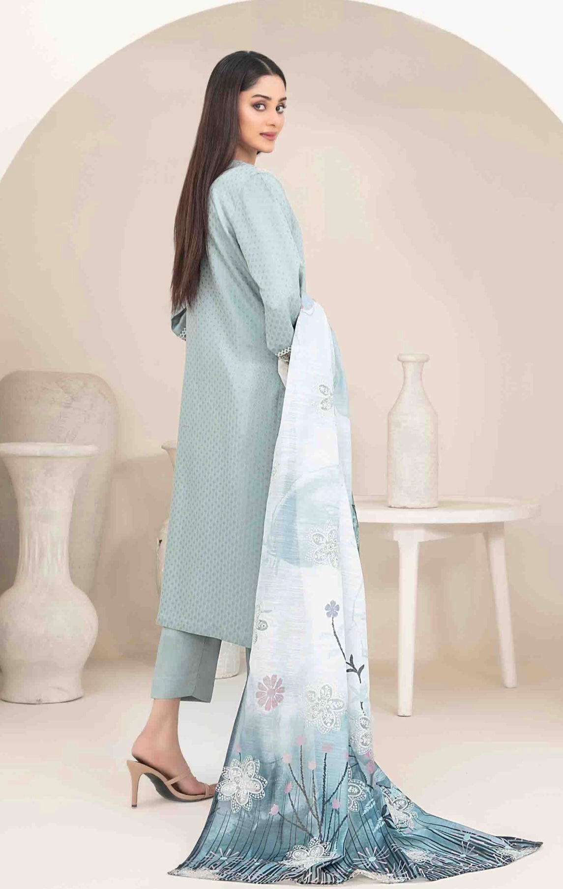 Luxury Embroidered Viscose Suit 3pc