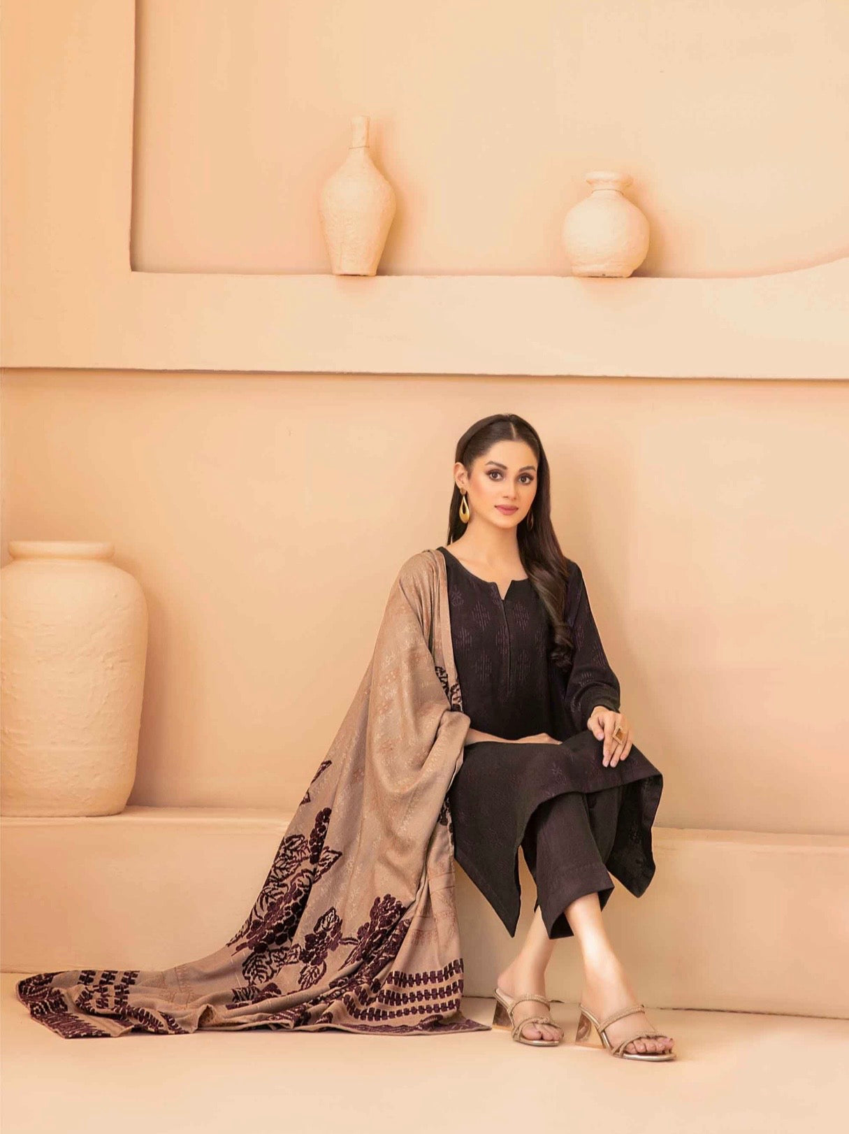 Peach Leather Suit 3pc