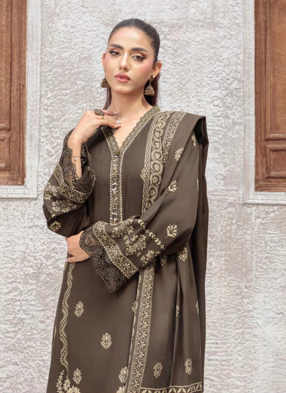 Printed Pashmina Suit 3pc