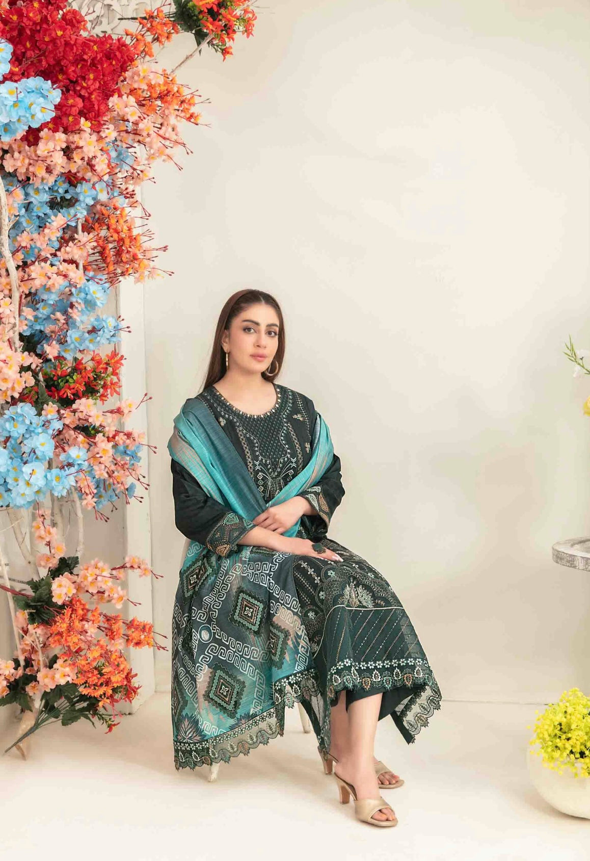 Luxury Embroidered Staple Suit 3pc