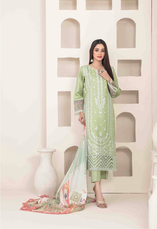 Luxury Embroidered Viscose Suit 3pc