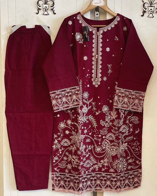 Embroidered 2pc Suit