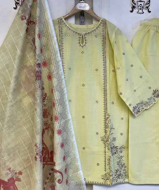 Embroidred 3pc Suit