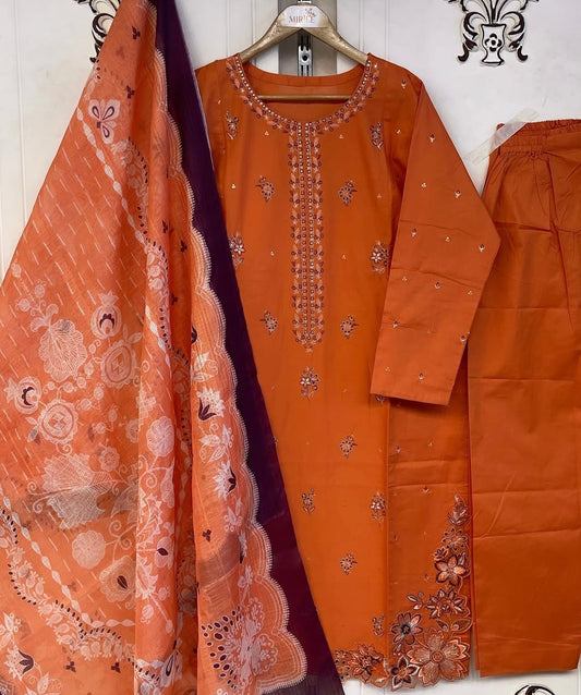 Embroidered 3pc Suit