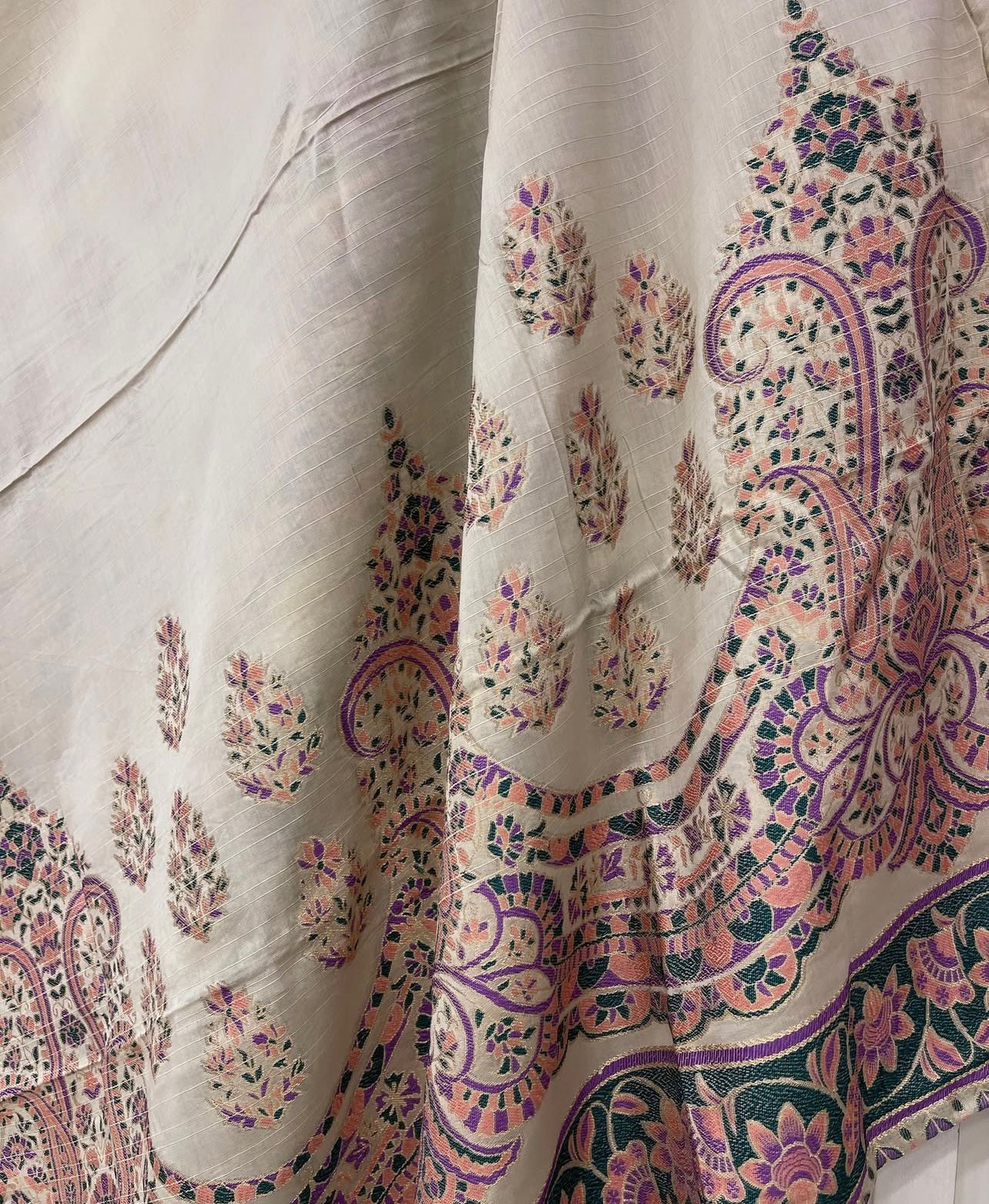 Solid Co-ords Kashmiri Jacquard Dupatta 3pc Suit