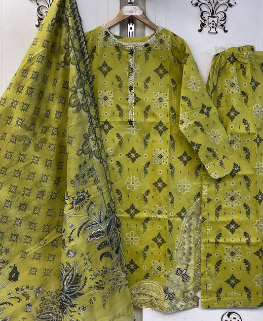 Luxury Printed Plazo Style 3pc Suit