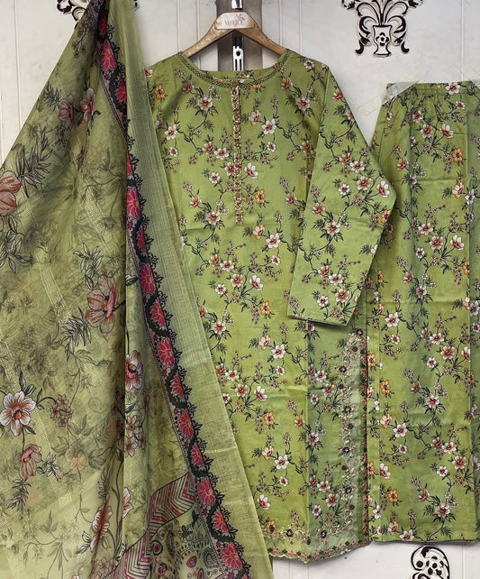 Luxury Printed Plazo Style 3pc Suit
