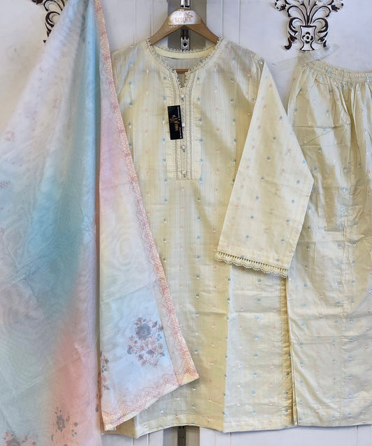 Luxury Embroidered 3pc Suit