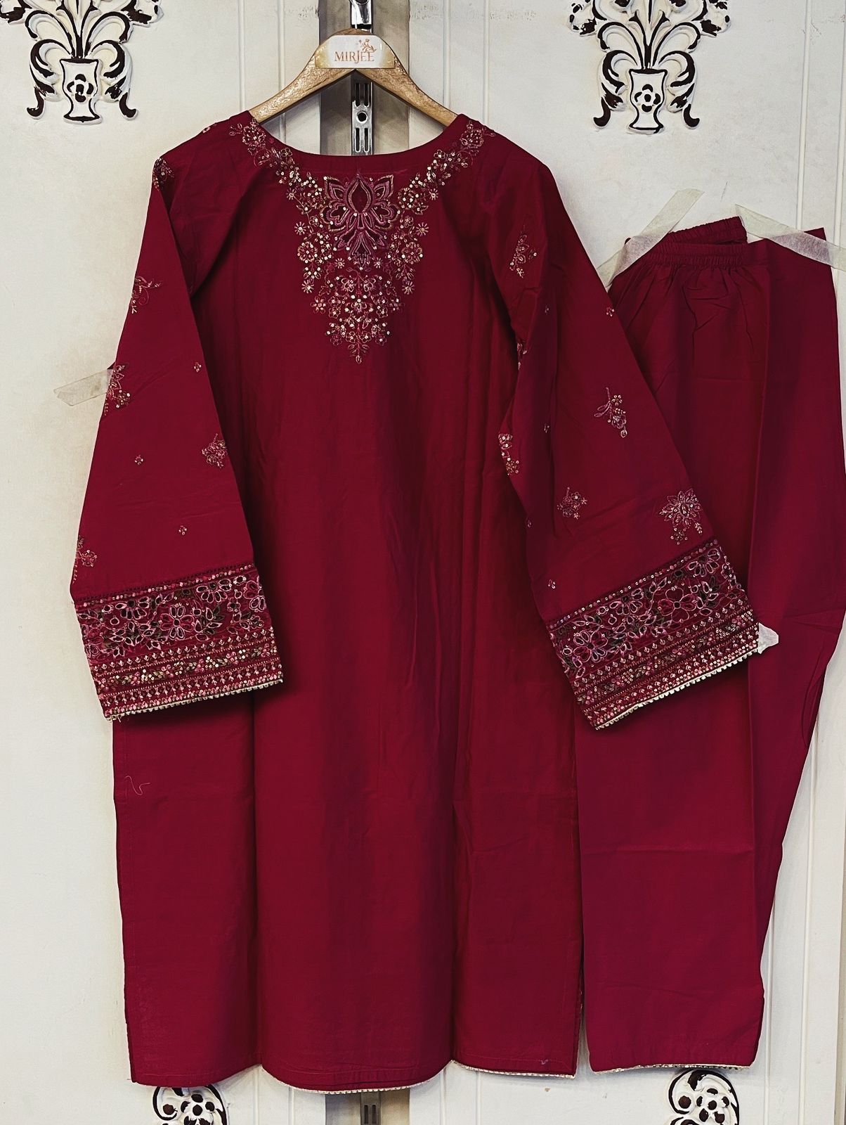Embroidered Front+Back 2pc Suit