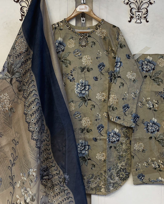 Luxury Farshi Shalwar Style 3pc Suit