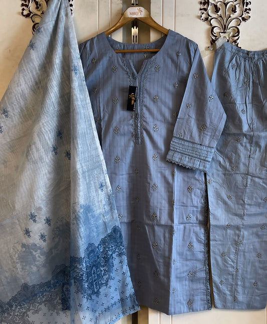 Embroidered 3pc Suit