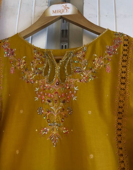 Luxury Embroidered Plazo Style 3pc Suit