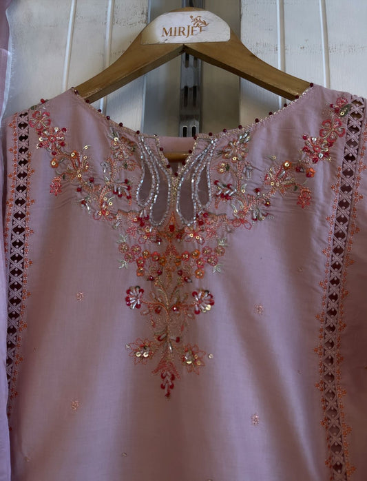 Luxury Embroidered Plazo Style 3pc Suit